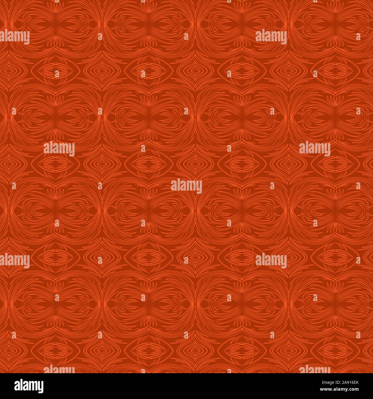 Seamless pattern astratti con linee caotiche in colore arancione sul muto sfondo marrone, mano disegno vettoriale Illustrazione Vettoriale