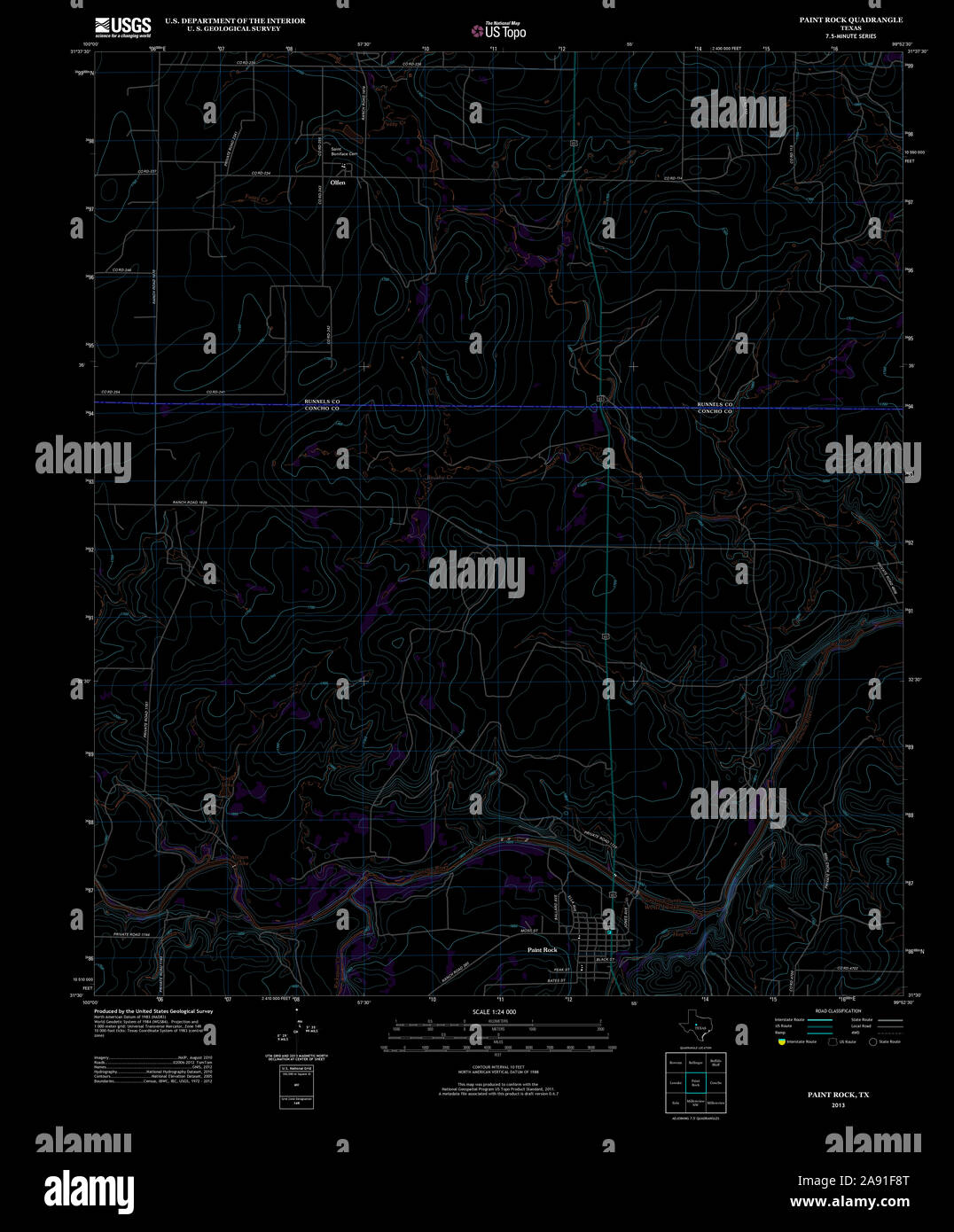 Mappa di paint rock texas immagini e fotografie stock ad alta