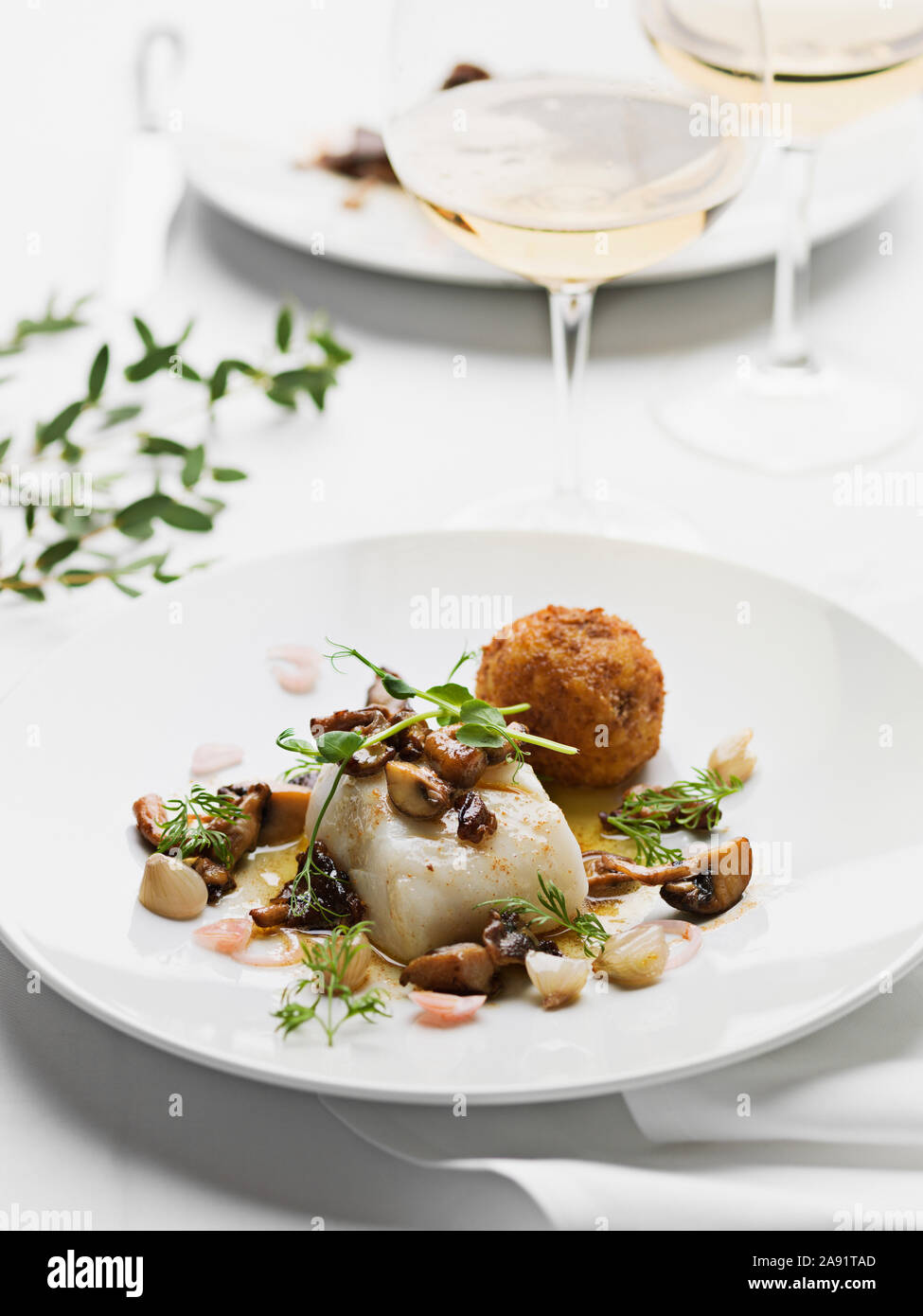 Cibo sul piatto Foto Stock