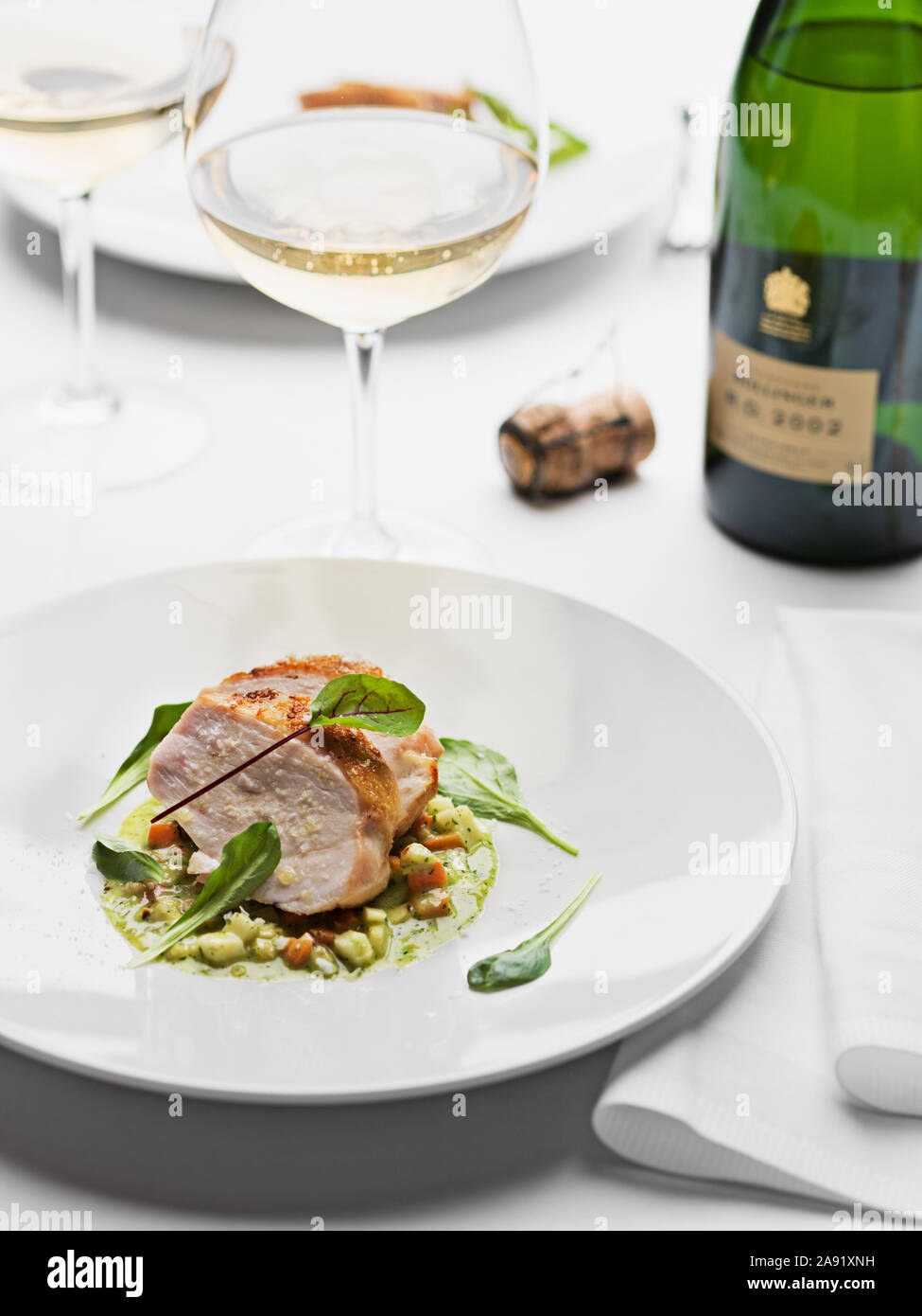 Cibo sul piatto Foto Stock