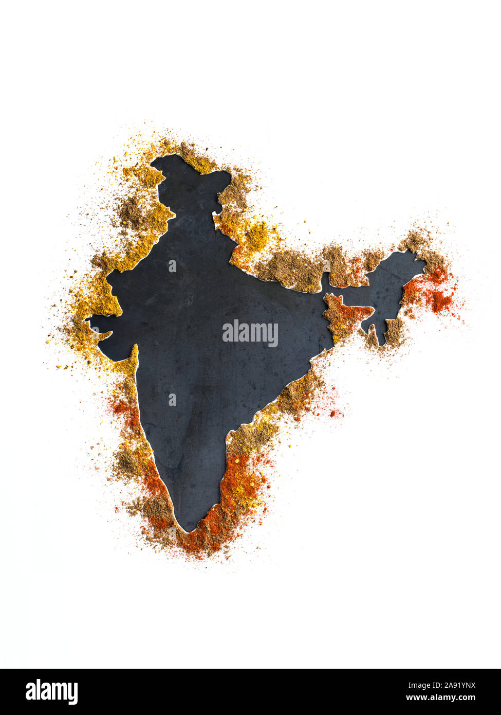 Mappa di India contorno Foto Stock