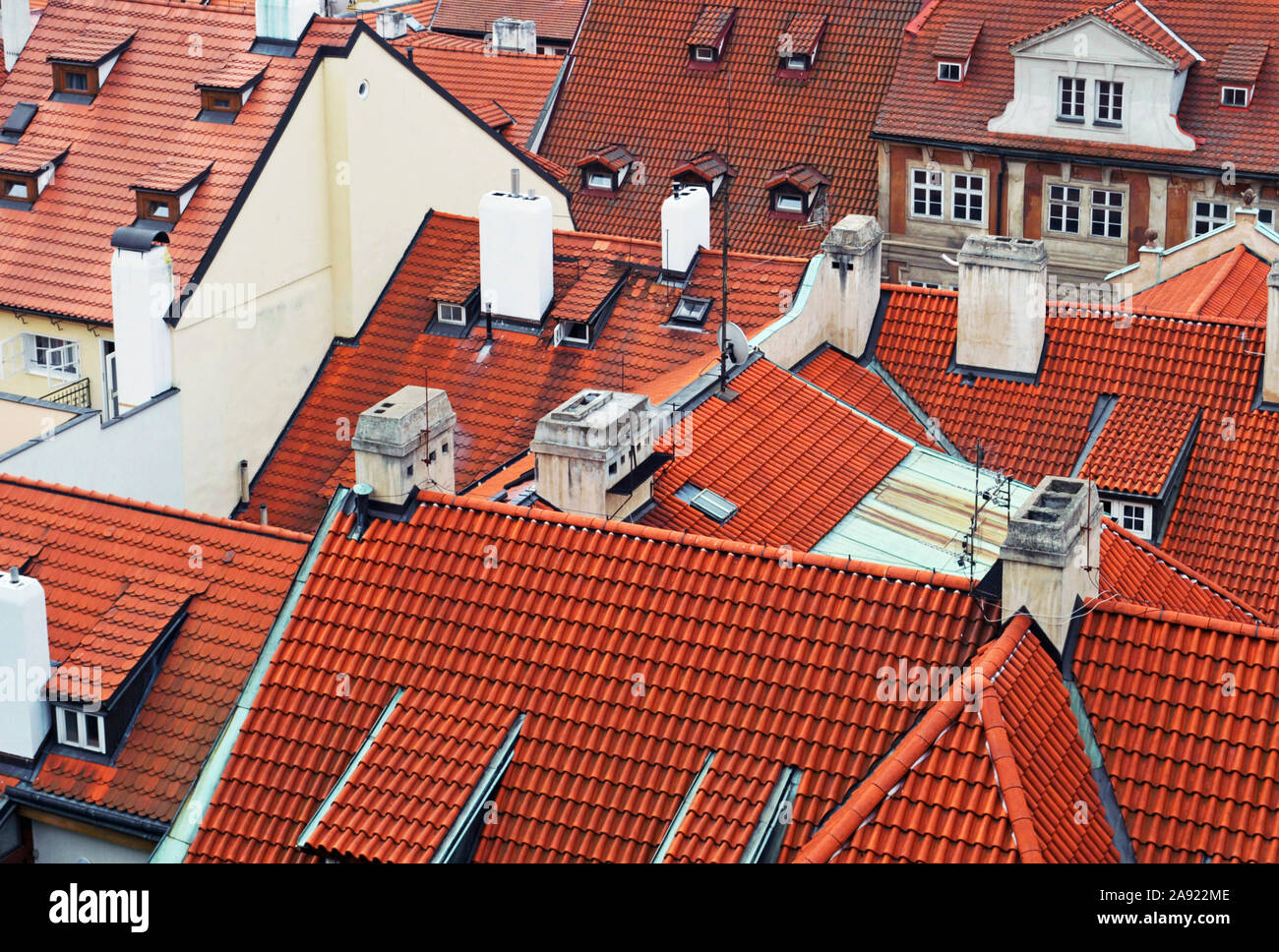 Tetti, Mala Strana, Praga, Repubblica Ceca Foto Stock