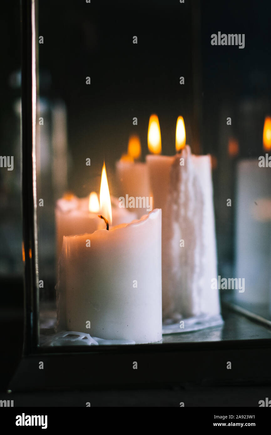 Candele Burning Foto Stock