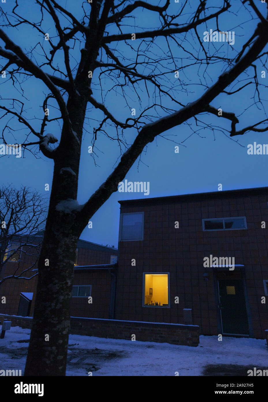 Zona residenziale di sera Foto Stock