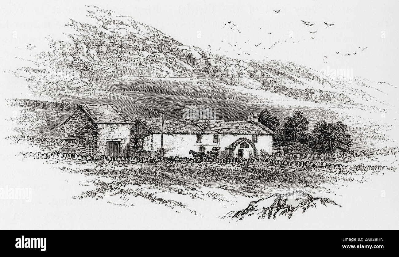 Il Kirkstone Pass Inn. Kirkstone Pass, Lake District, Cumbria, Inghilterra, visto qui nel XIX secolo. In inglese da immagini, pubblicato 1890. Foto Stock