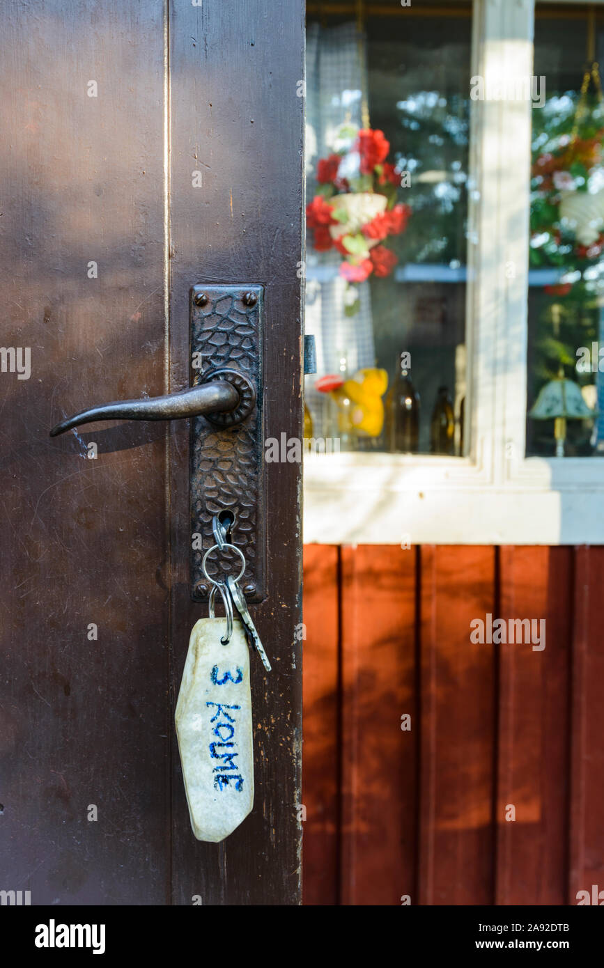 Chiave nella serratura Foto Stock