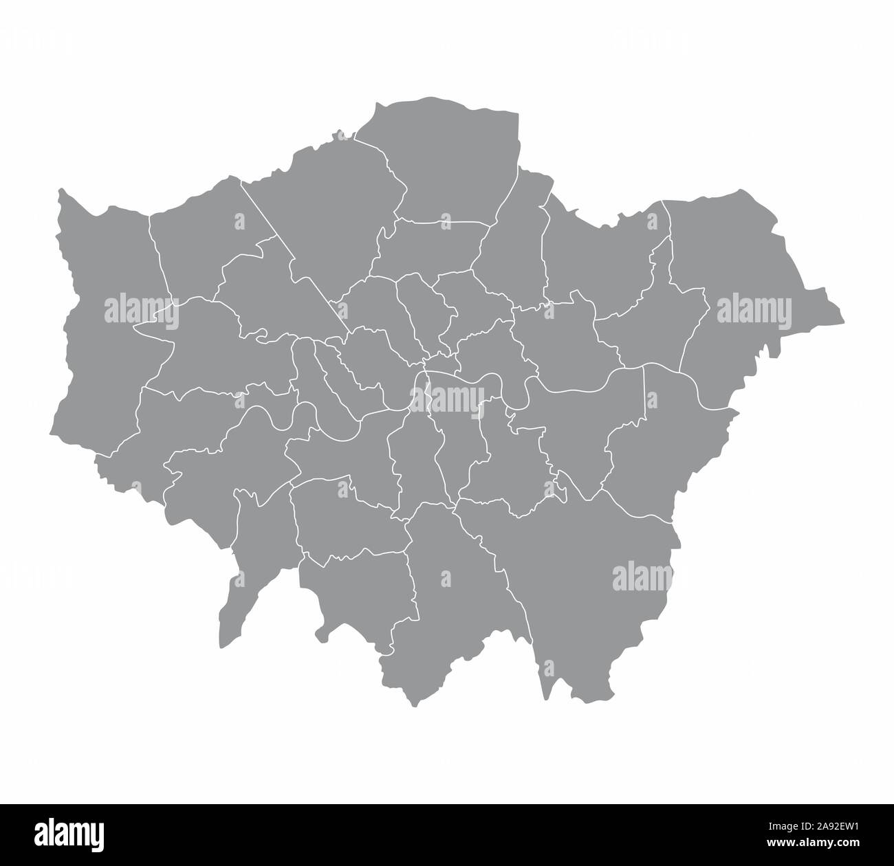 Londra regioni mappa Illustrazione Vettoriale