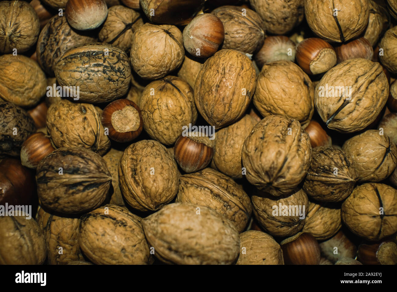 Autunno Inverno stagionali di frutta secca composizione,pattern come sfondo Foto Stock