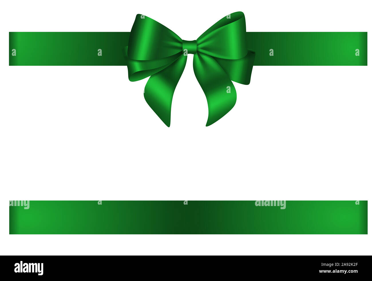 Arco verde e nastro per Natale e decorazioni di compleanno Foto Stock