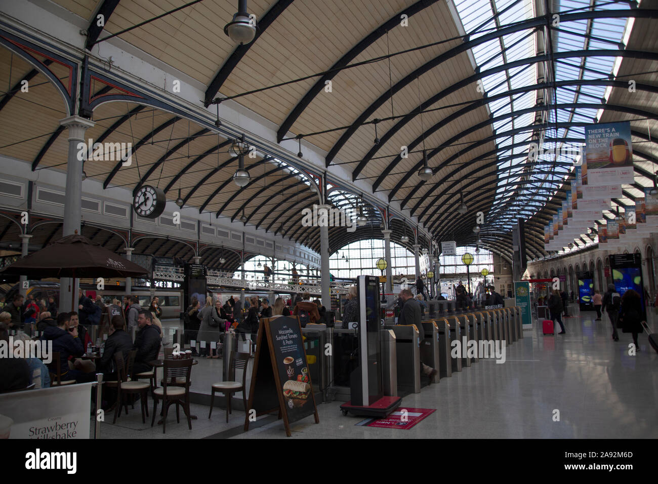 Newcastle stazione ferroviaria, Newcastle upon Tyne, nel nord est dell'Inghilterra, Regno Unito Foto Stock