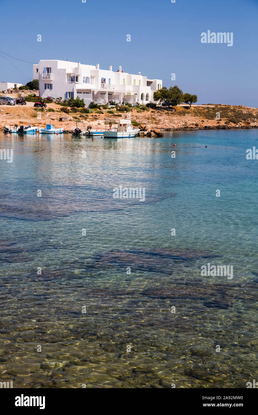 Agioi Anargyroi Beach; Naoussa, Paros Island, Cyclades Group, Grecia Foto Stock