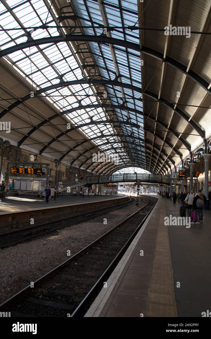 Newcastle stazione ferroviaria, Newcastle upon Tyne, nel nord est dell'Inghilterra, Regno Unito Foto Stock