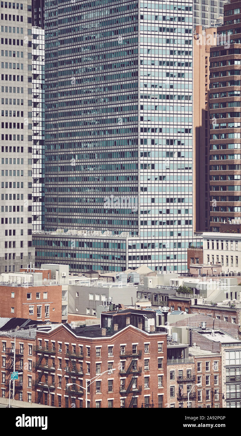 New York City cityscape, tonificazione del colore applicato, STATI UNITI D'AMERICA. Foto Stock