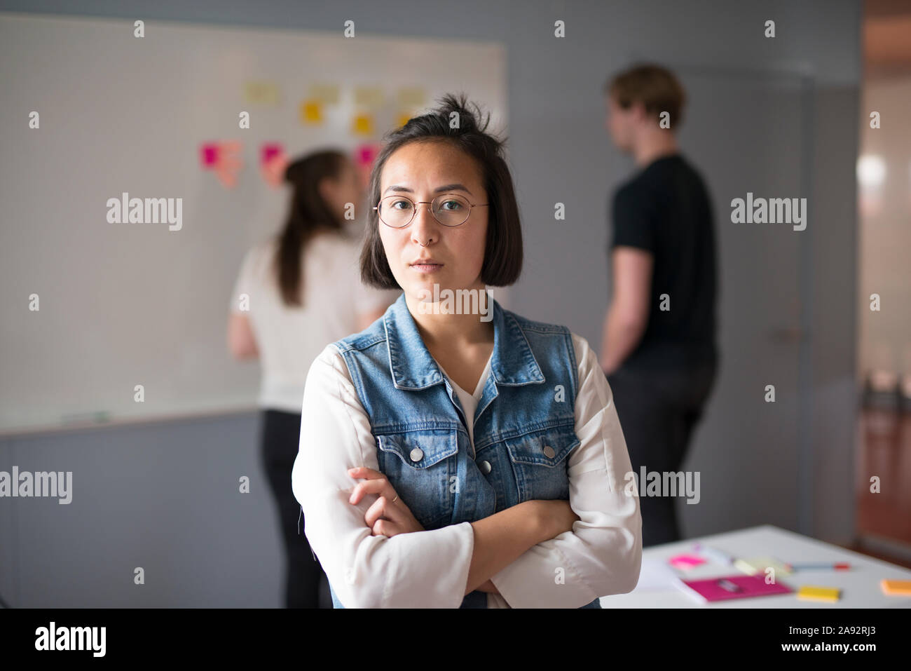 Donna al business meeting Foto Stock