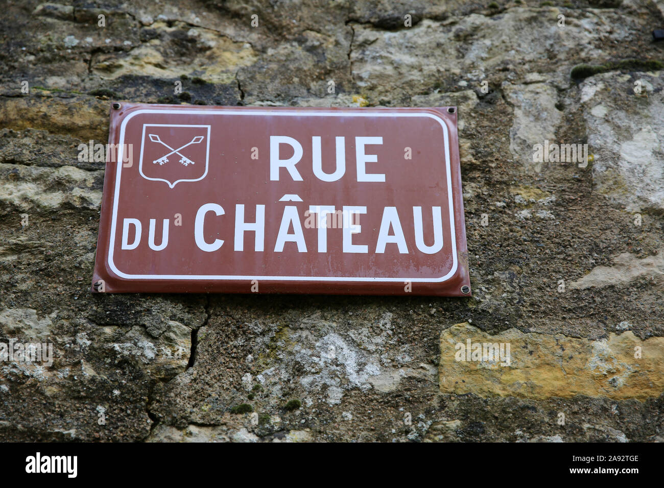 Il francese cartello stradale, Francia, Europa Foto Stock