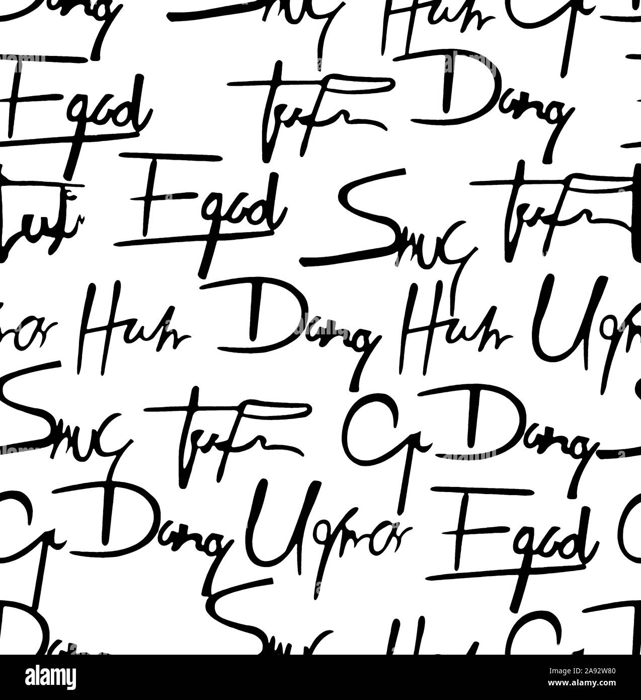 Lusso calligrafia Seamless Pattern in moda vintage stile. Pronto per la stampa tessile su sfondo bianco. Foto Stock