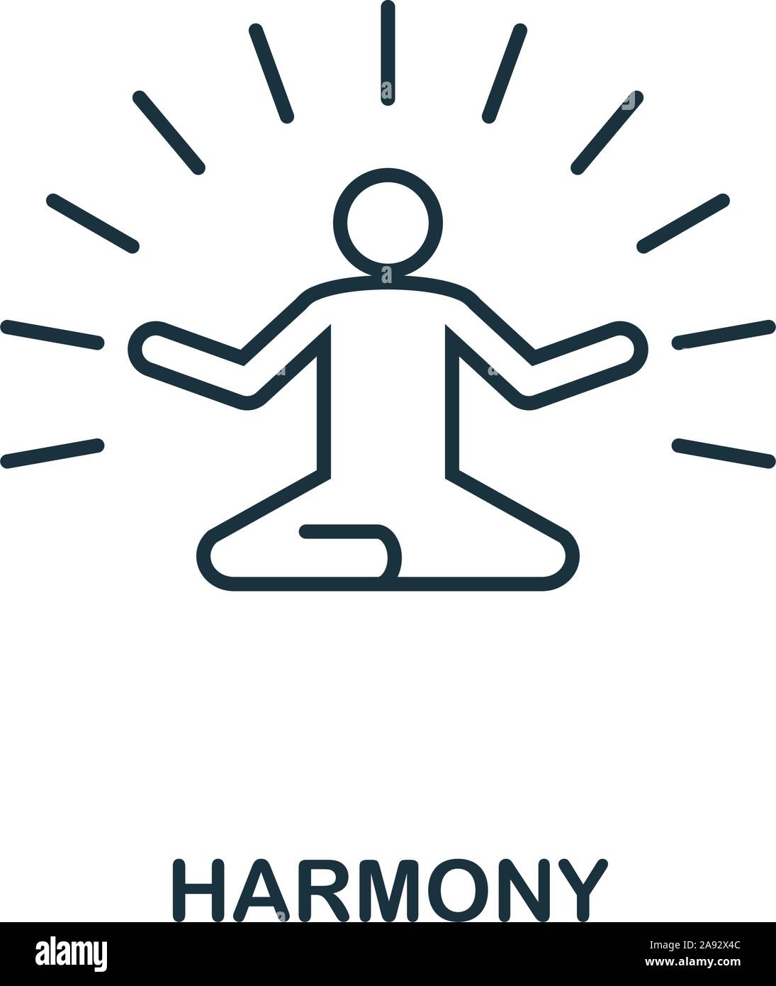 Icona di Harmony outline stile. Linea sottile armonia creativa icona per logo, graphic design e molto di più Illustrazione Vettoriale