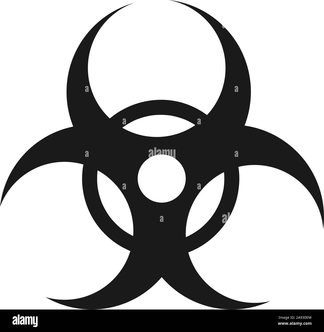 Bio pericolo segno di attenzione silhouette nocivi virus, batteri o simbolo di tossina illustrazione vettoriale. Illustrazione Vettoriale