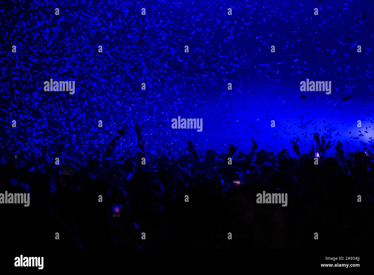 La folla in concerto Foto Stock