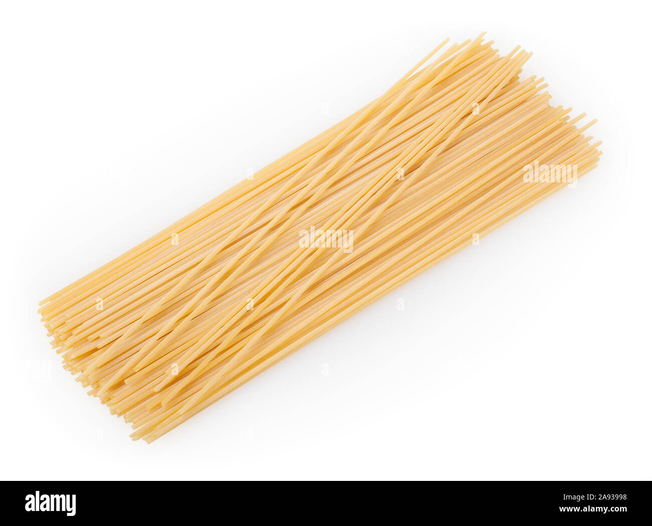 Spaghetti isolato su sfondo bianco con tracciato di ritaglio Foto Stock
