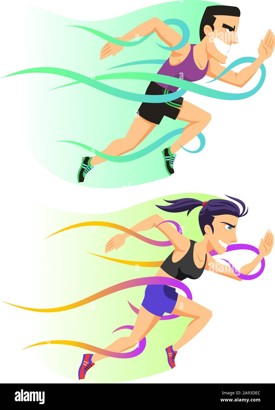 L uomo e la donna runner Illustrazione Vettoriale