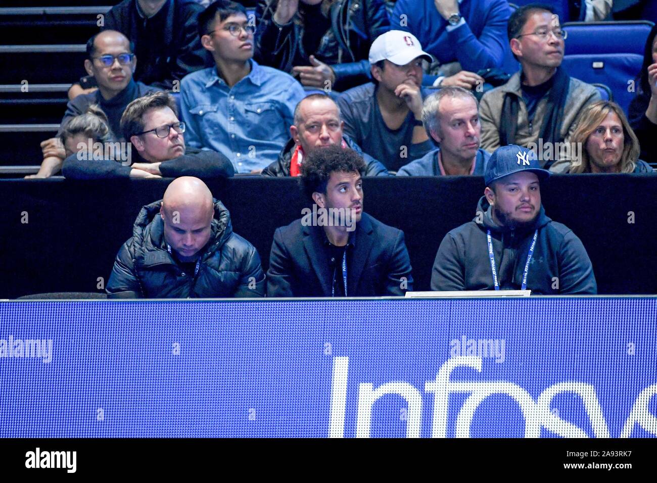 Londra, UK, 12 Nov 2019, Dominic thiem ,aut, durante Nitto ATP Finals - Novak Đokovic Vs Dominic Thiem - Tennis intenzionali - Credito: LPS/Roberto Zanettin/Alamy Live News Foto Stock