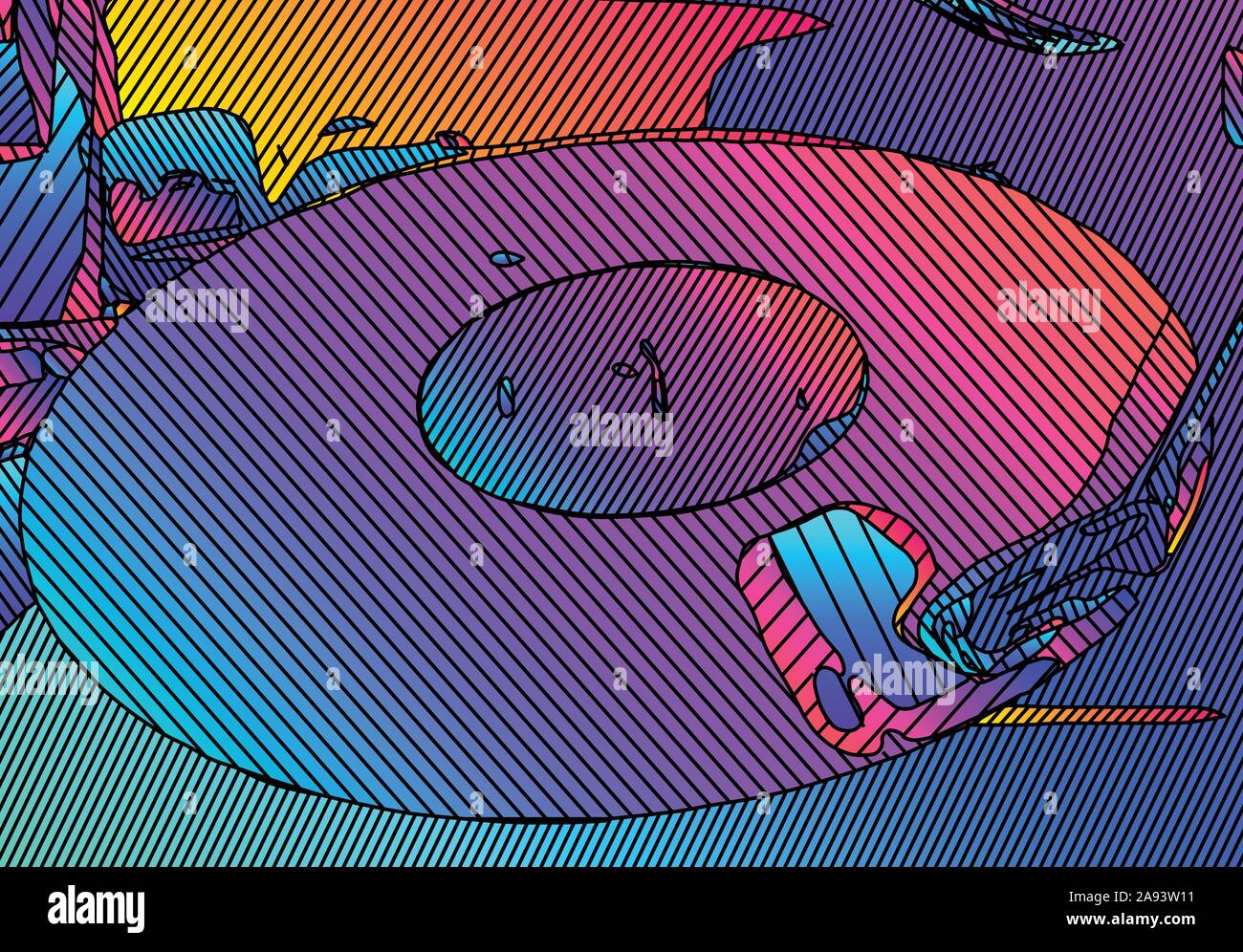 Abstract sfondo vibrante con Vivide sfumature di colori e linee Illustrazione Vettoriale