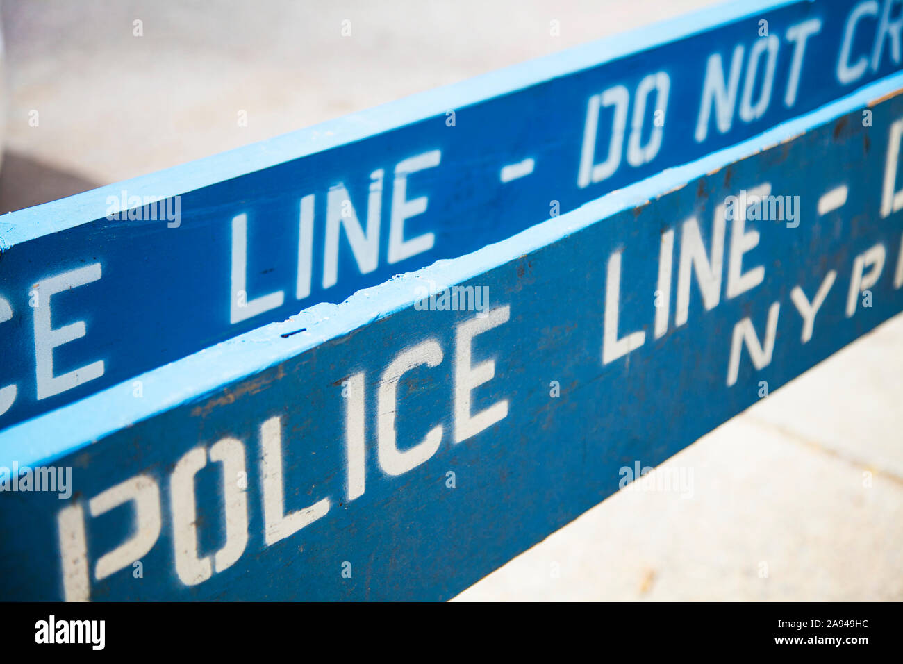 Barriera del New York Police Department (NYPD); Brooklyn, New York, Stati Uniti d'America Foto Stock