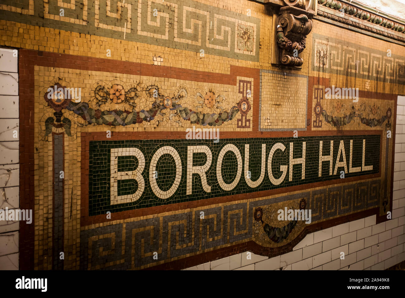 Fermata della metropolitana di New York City, Borough Hall/Court Street Station; Brooklyn, New York, Stati Uniti d'America Foto Stock