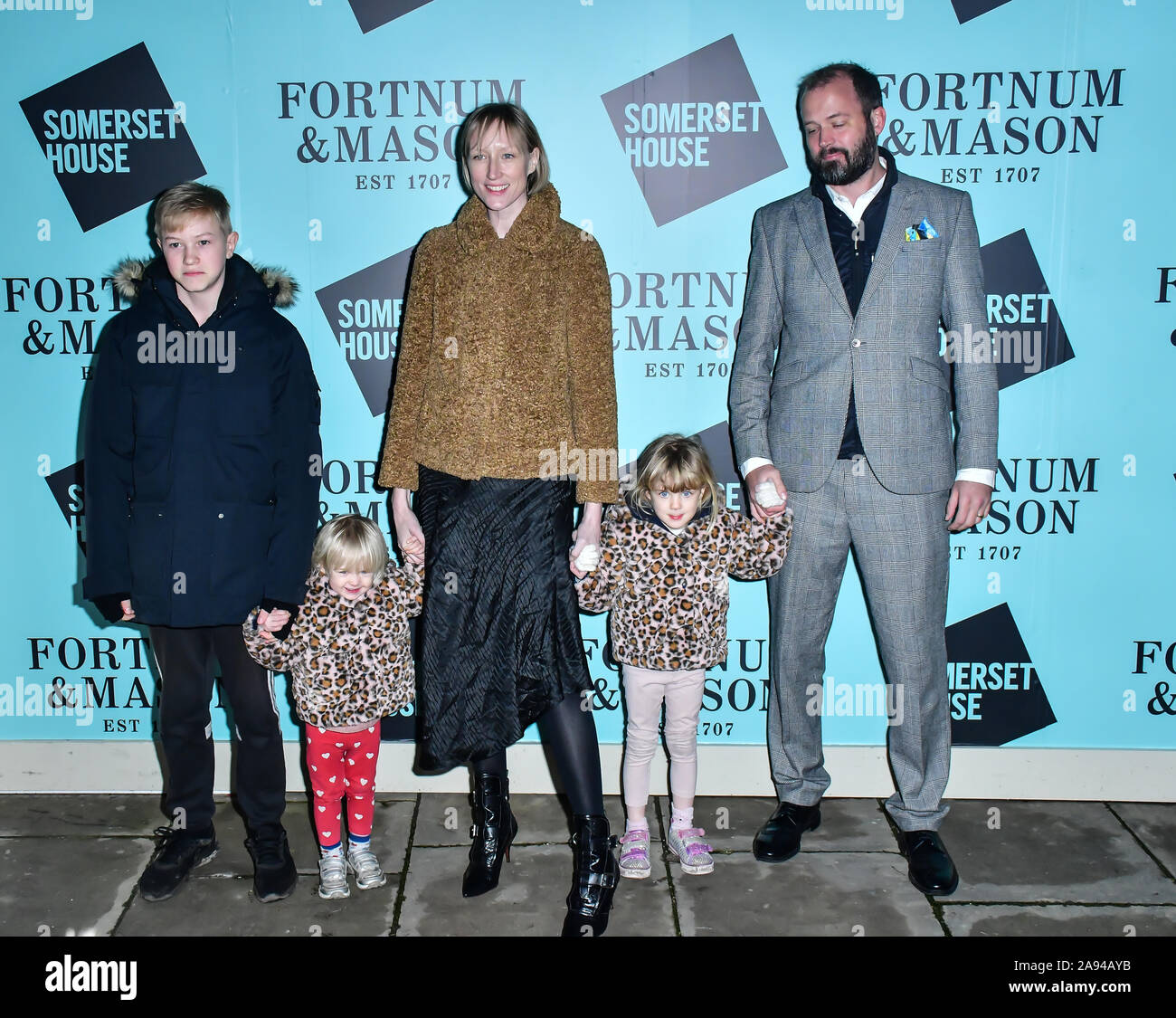 Londra, Regno Unito. Xii Nov, 2019. Jade Parfitt, Jack Dyson arrivers Skate at Somerset House con Fortnum & Mason Launch Party, Londra, Somerset House, 12 novembre 2019, Londra, Regno Unito. Credito: Picture Capital/Alamy Live News Foto Stock