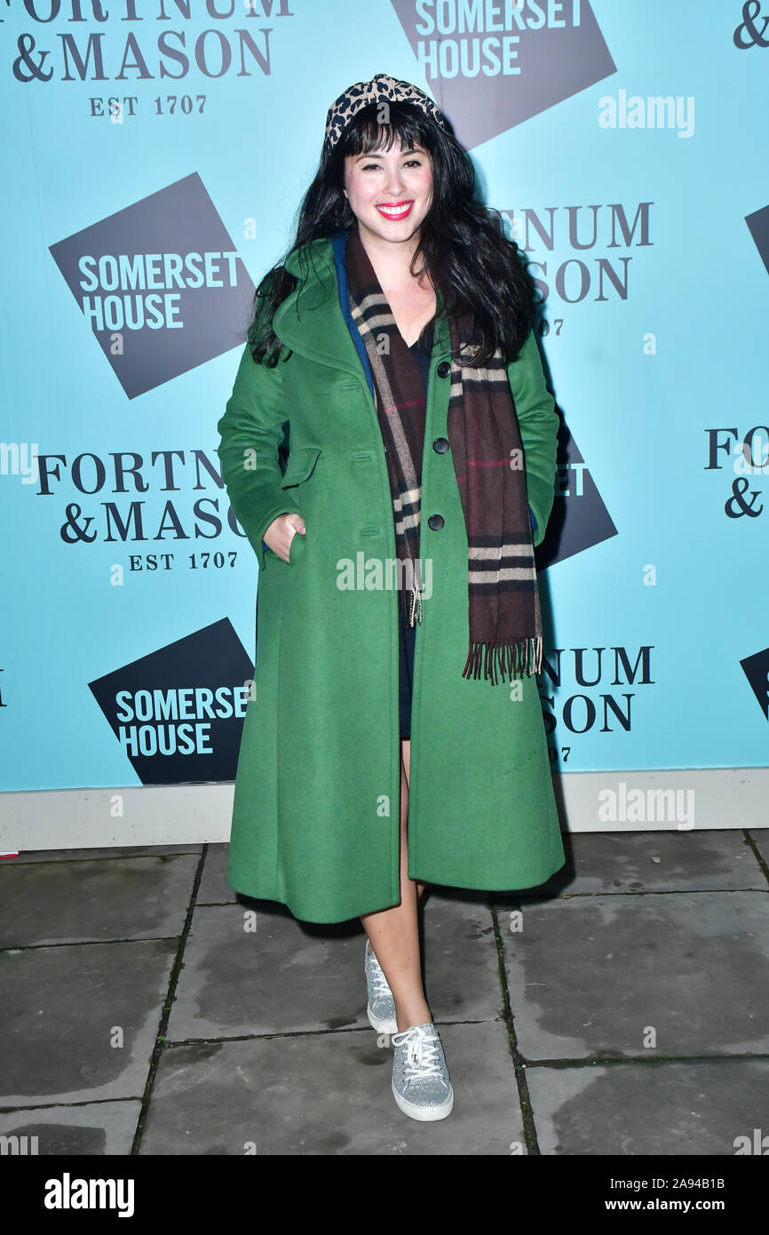 Londra, Regno Unito. Xii Nov, 2019. Melissa Hemsley arrivers Skate at Somerset House con Fortnum & Mason Launch Party, Londra, Somerset House, 12 novembre 2019, Londra, Regno Unito. Credito: Picture Capital/Alamy Live News Foto Stock