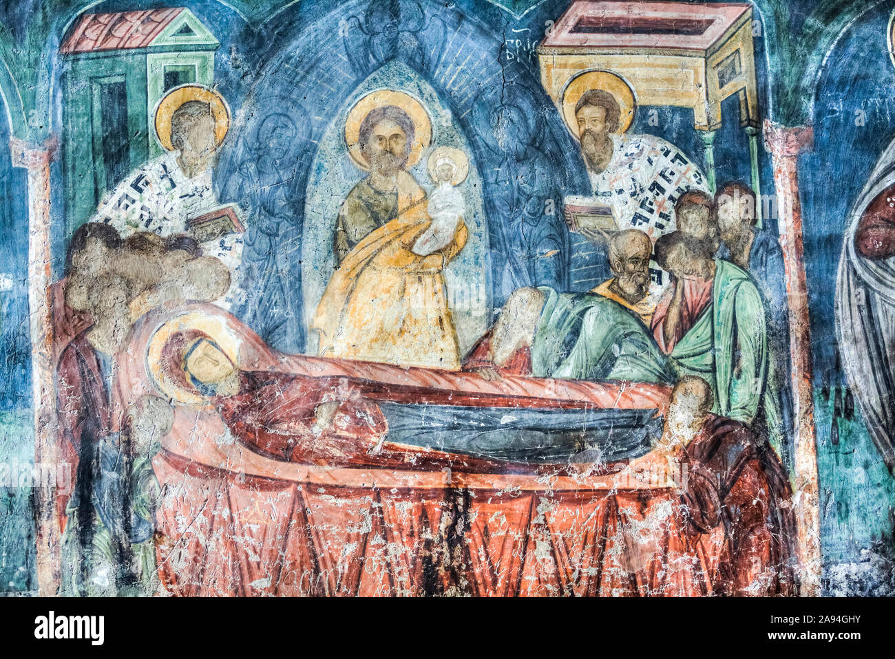 Affresco, Monastero di San Giovanni nuovo, 1514; Suceava, Contea di Suceava, Romania Foto Stock