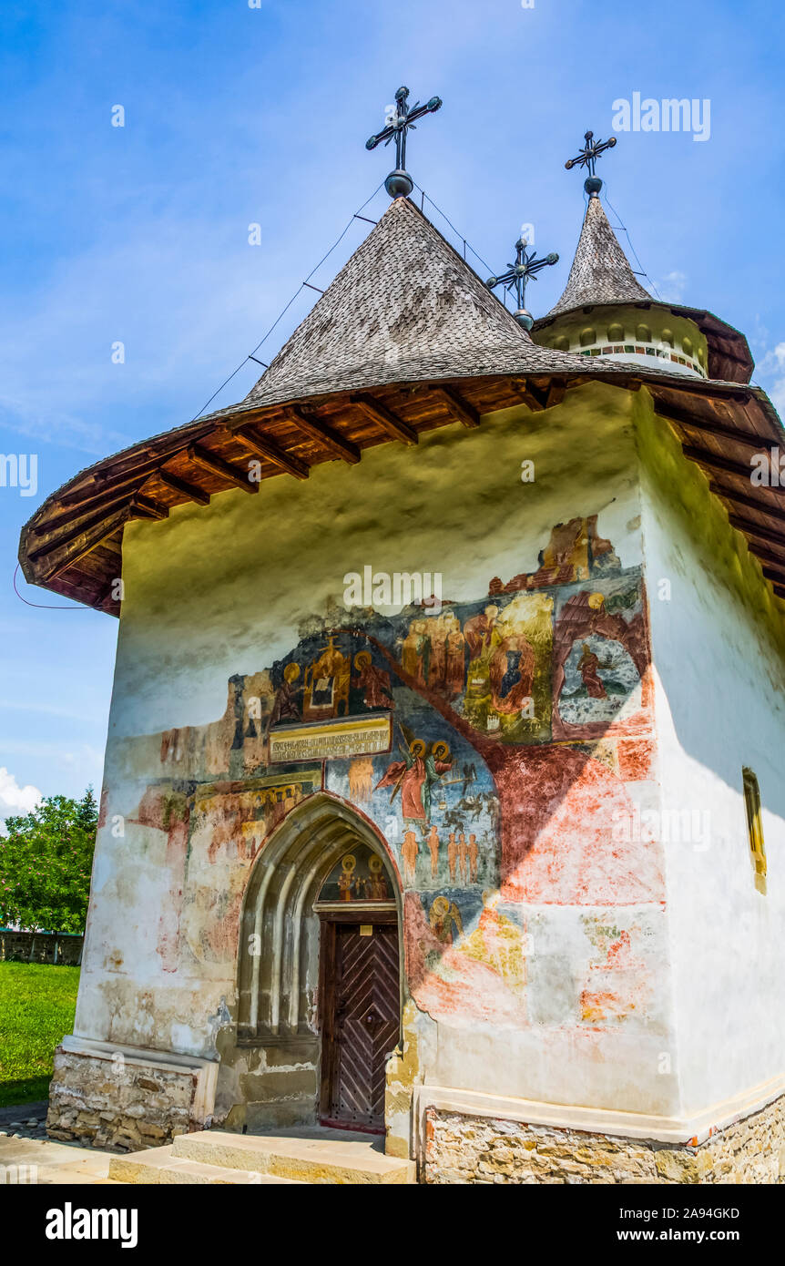 Chiesa della Santa Croce, 1487; Patrauti, Contea di Suceava, Romania Foto Stock