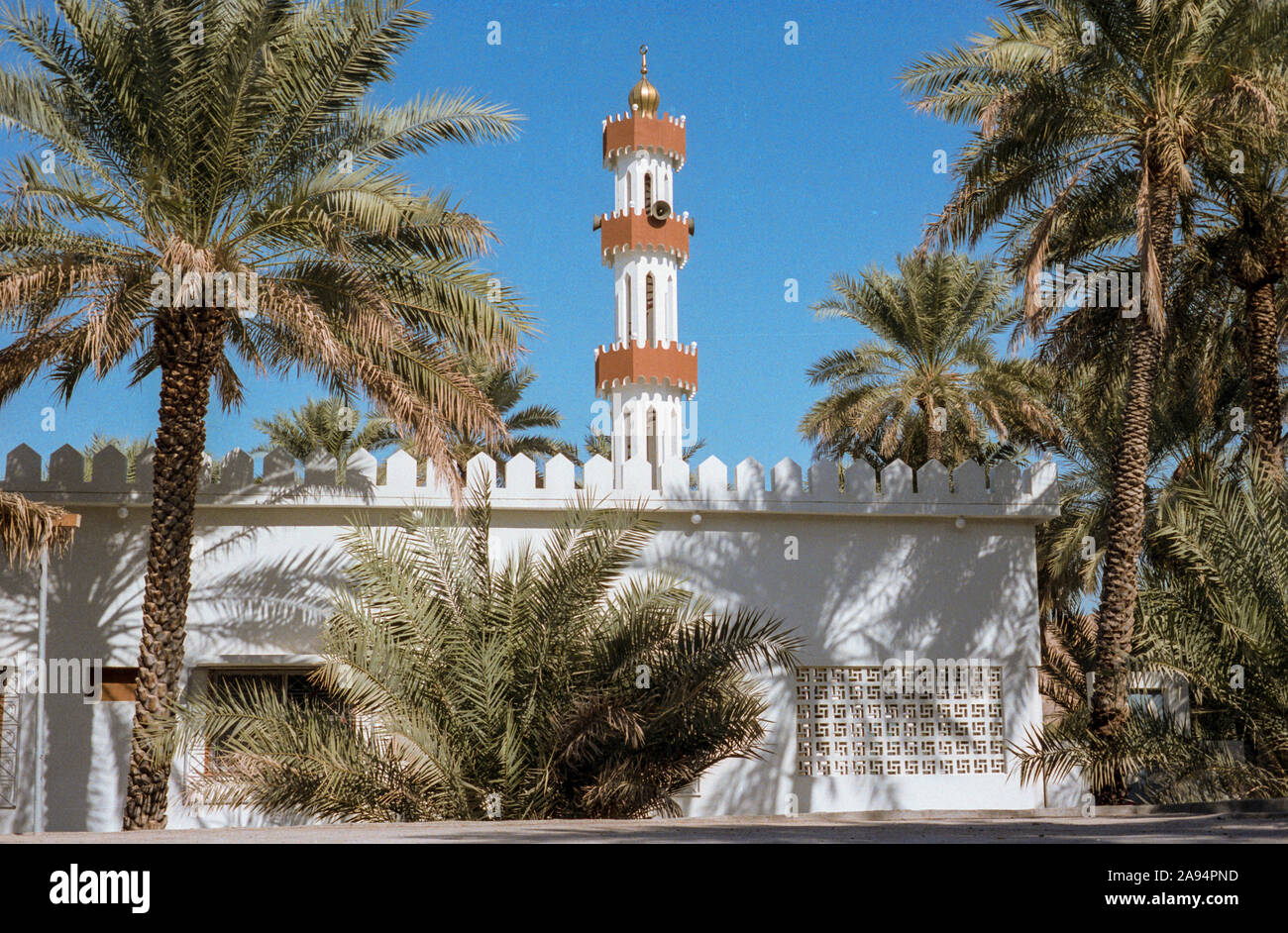 La moschea di villaggio in Northern Emirates degli Emirati Arabi Uniti Foto Stock