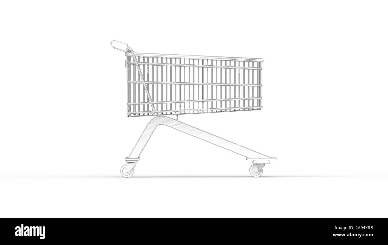 3D rendering di un carrello isolato in sfondo per studio Foto Stock