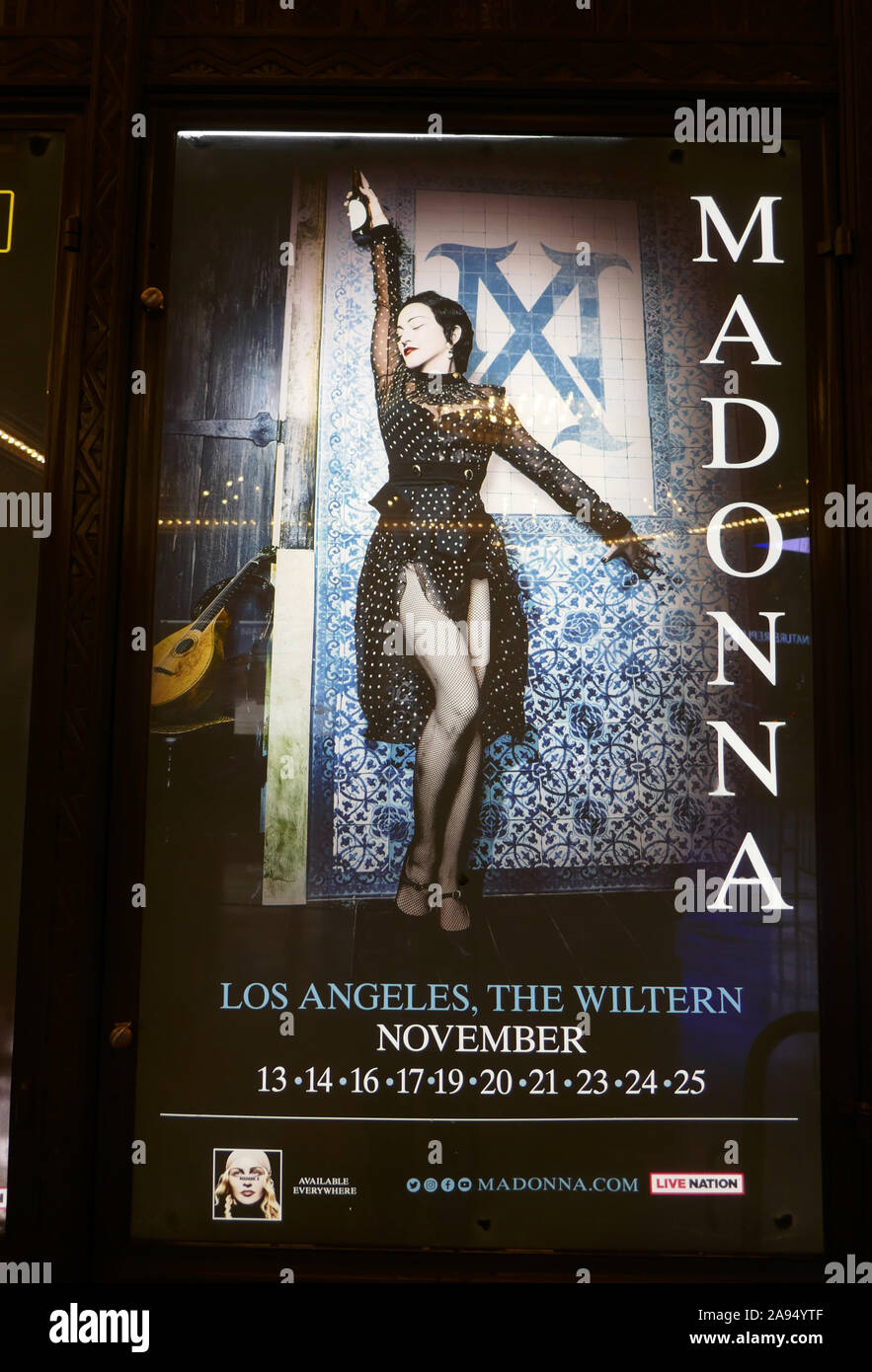 Los Angeles, California, Stati Uniti d'America 12 novembre 2019 una vista generale di atmosfera di Madonna Madame X tour il 12 novembre 2019 presso il Wiltern di Los Angeles, California, USA. Foto di Barry re/Alamy Stock Photo Foto Stock