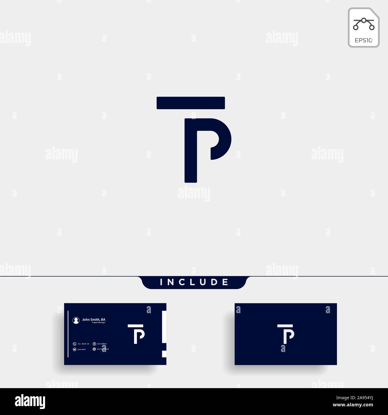 Lettera TP PT T P Logo Design semplice vettore Illustrazione Vettoriale