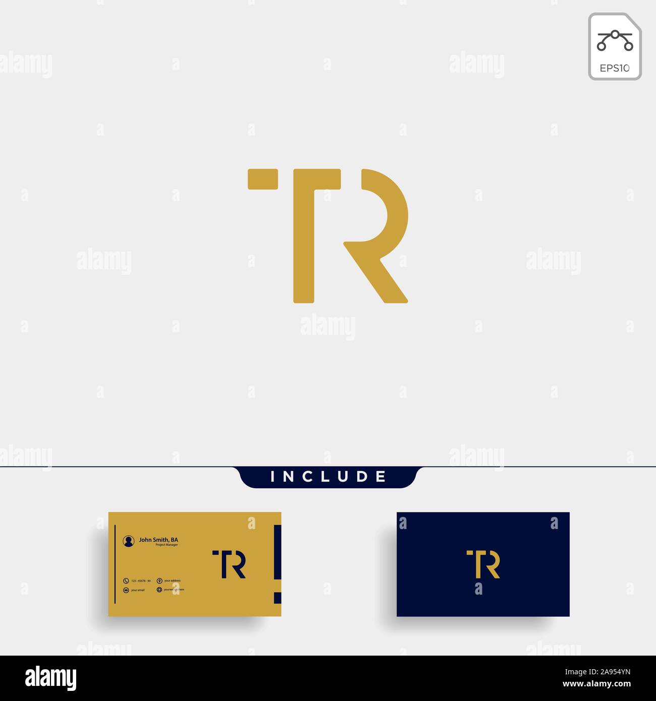 Lettera TR RT T R Logo Design semplice vettore Illustrazione Vettoriale