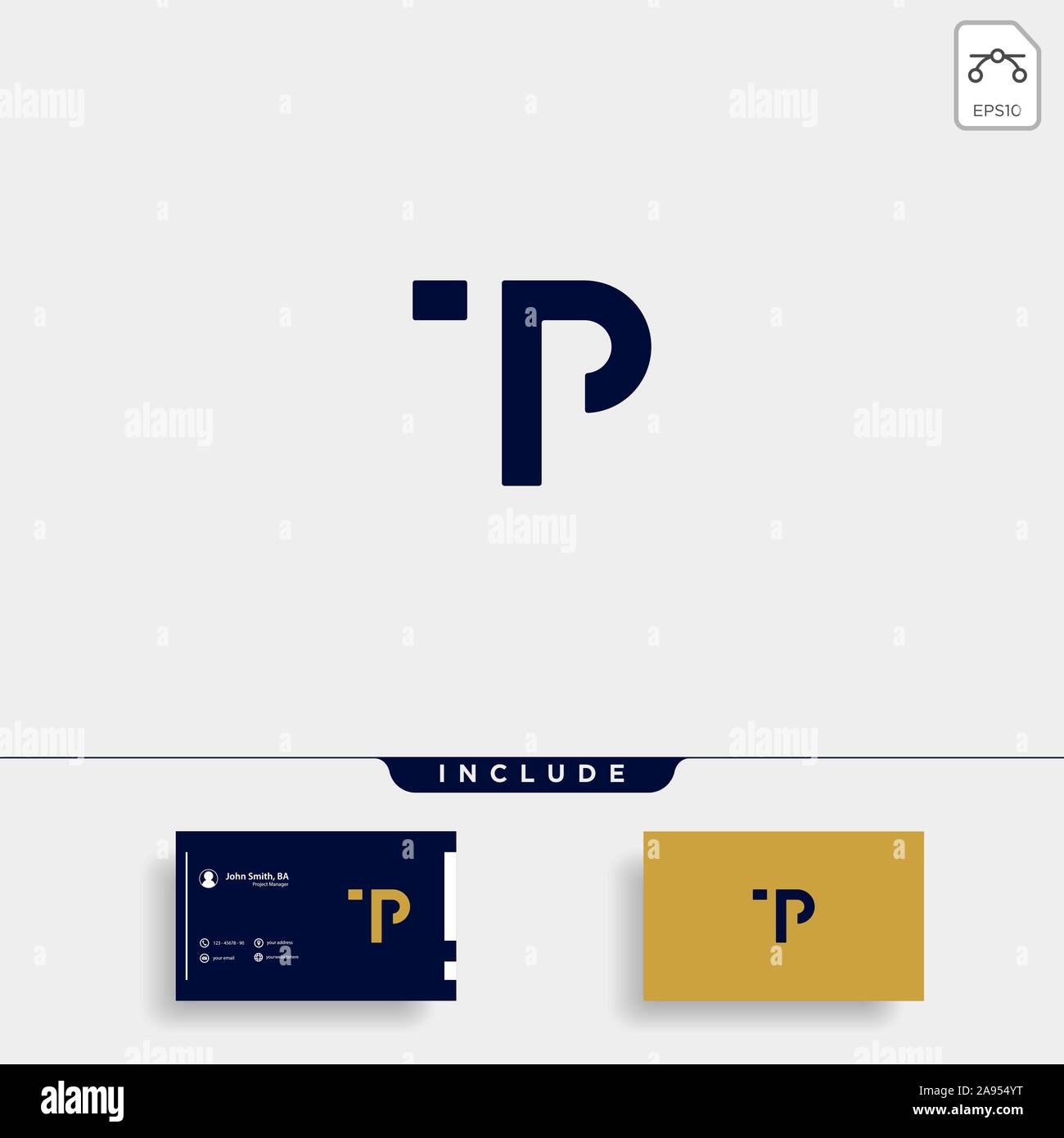 Lettera TP PT T P Logo Design semplice vettore Illustrazione Vettoriale