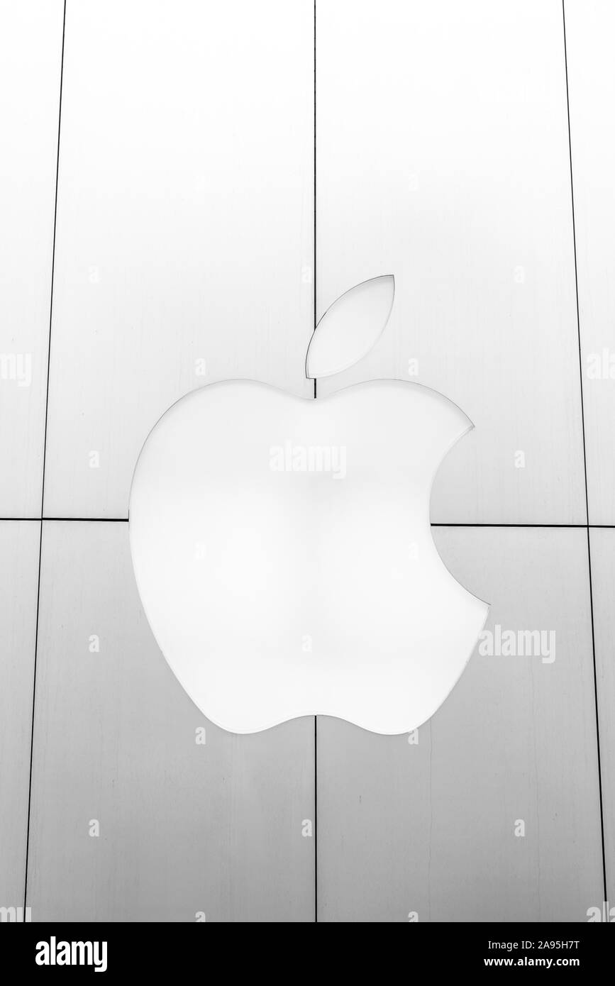 Apple Store, logo Apple, dello shopping, Ginza Chuo City, Tokyo, Giappone Foto Stock