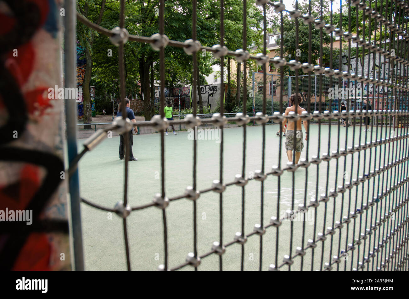 Bolzplatz Fußball Foto Stock