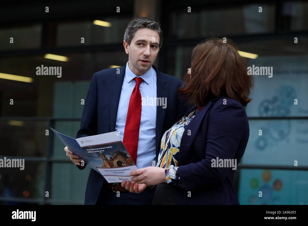 Il ministro per la salute Simon Harris al lancio di un nuovo paziente Servizio di advocacy presso il Castello di Dublino. Foto Stock