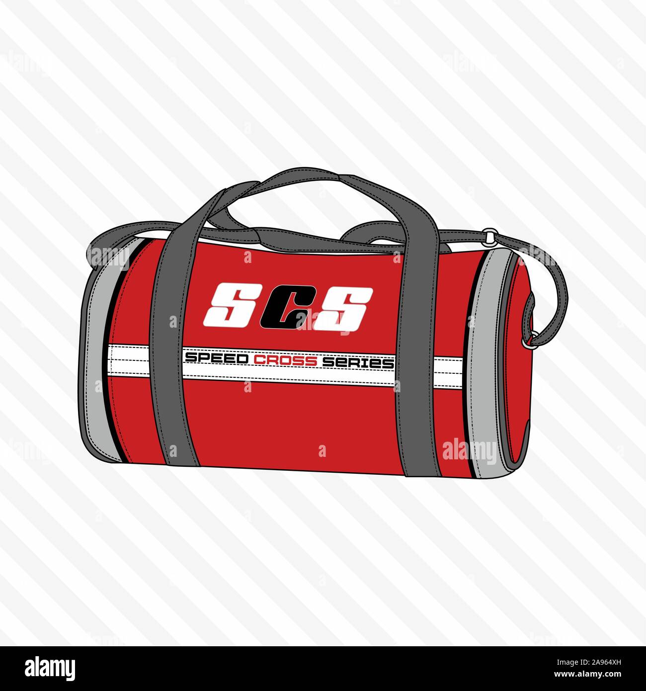 Sport, viaggi borsa della palestra, esterno pieghevole pacchetto storage, donna e uomo accessori. - Vettore Illustrazione Vettoriale