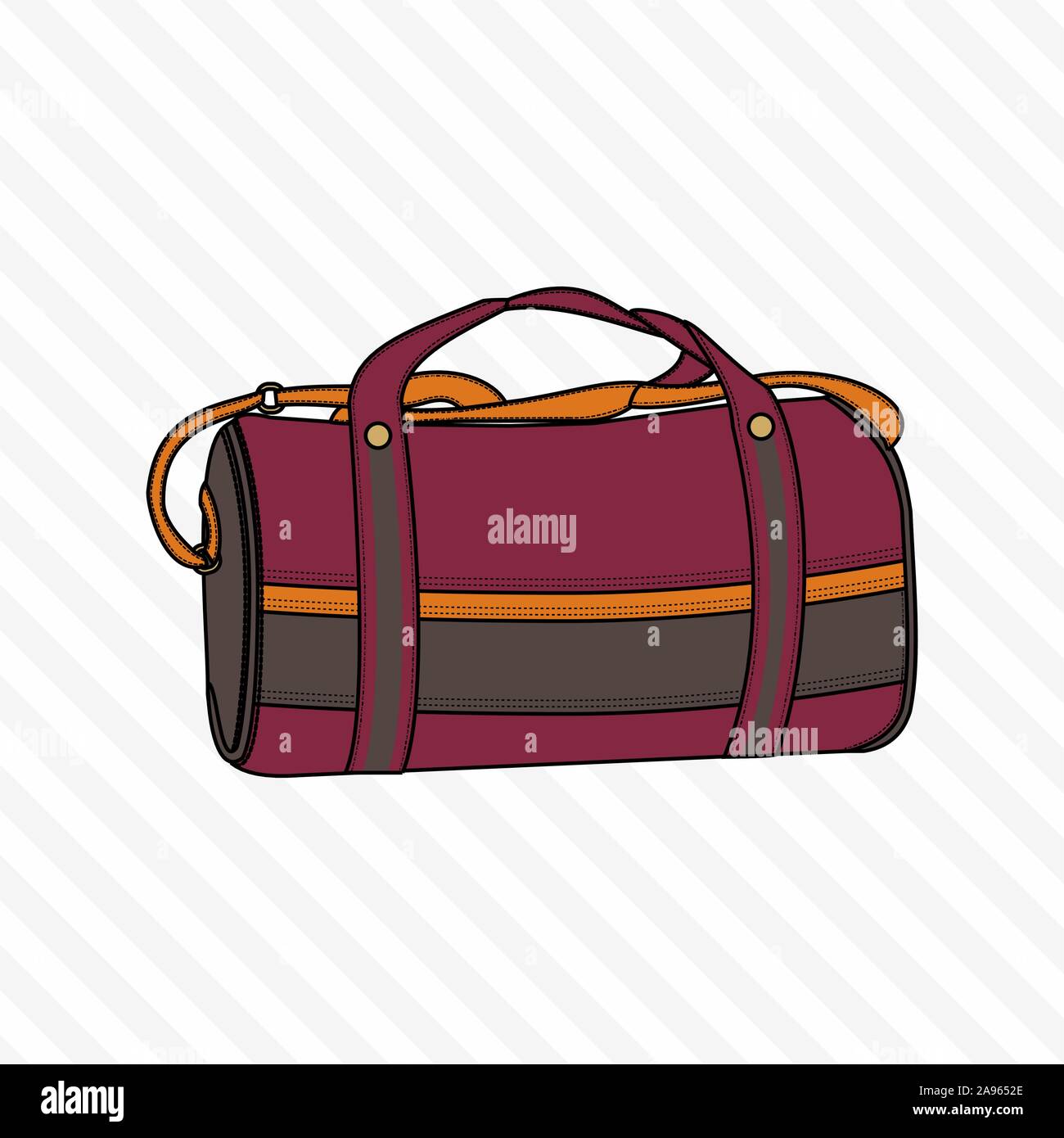 Sport, viaggi borsa della palestra, esterno pieghevole pacchetto storage, donna e uomo accessori. - Vettore Illustrazione Vettoriale