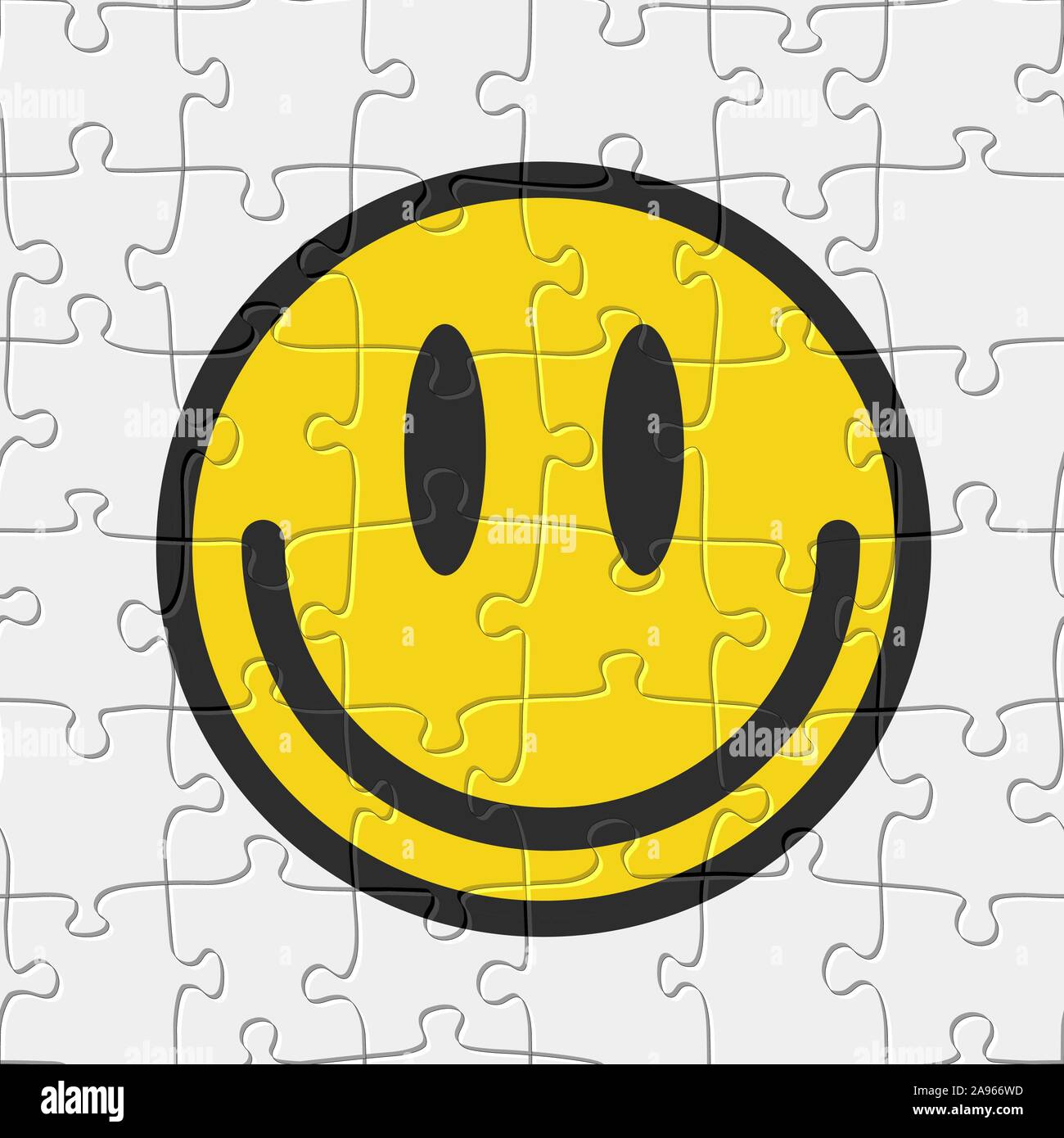 Seamless jigsaw puzzle game pattern. Smile emoticon illustrazione vettore Illustrazione Vettoriale