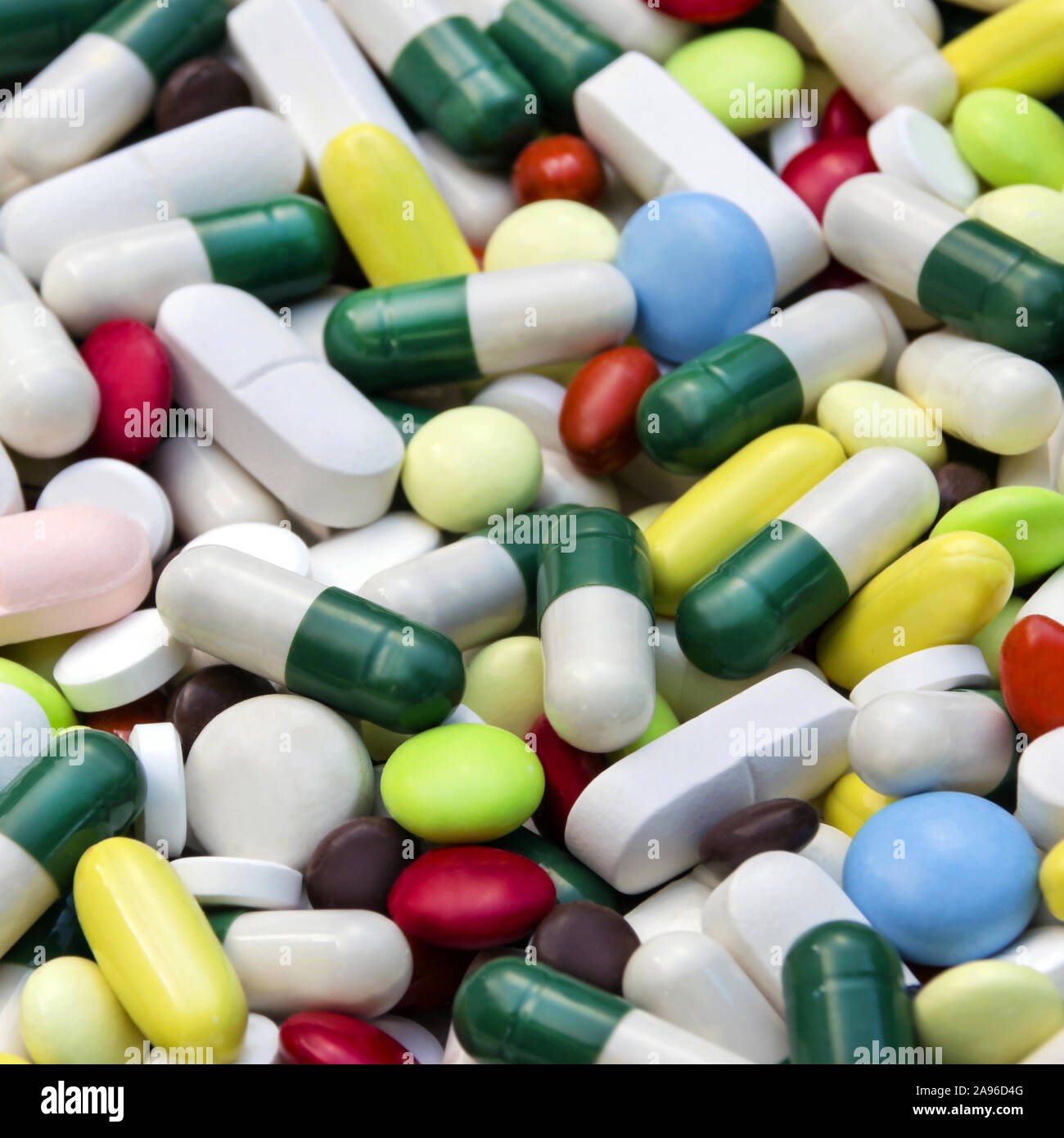 Compresse e pillole close up Foto Stock