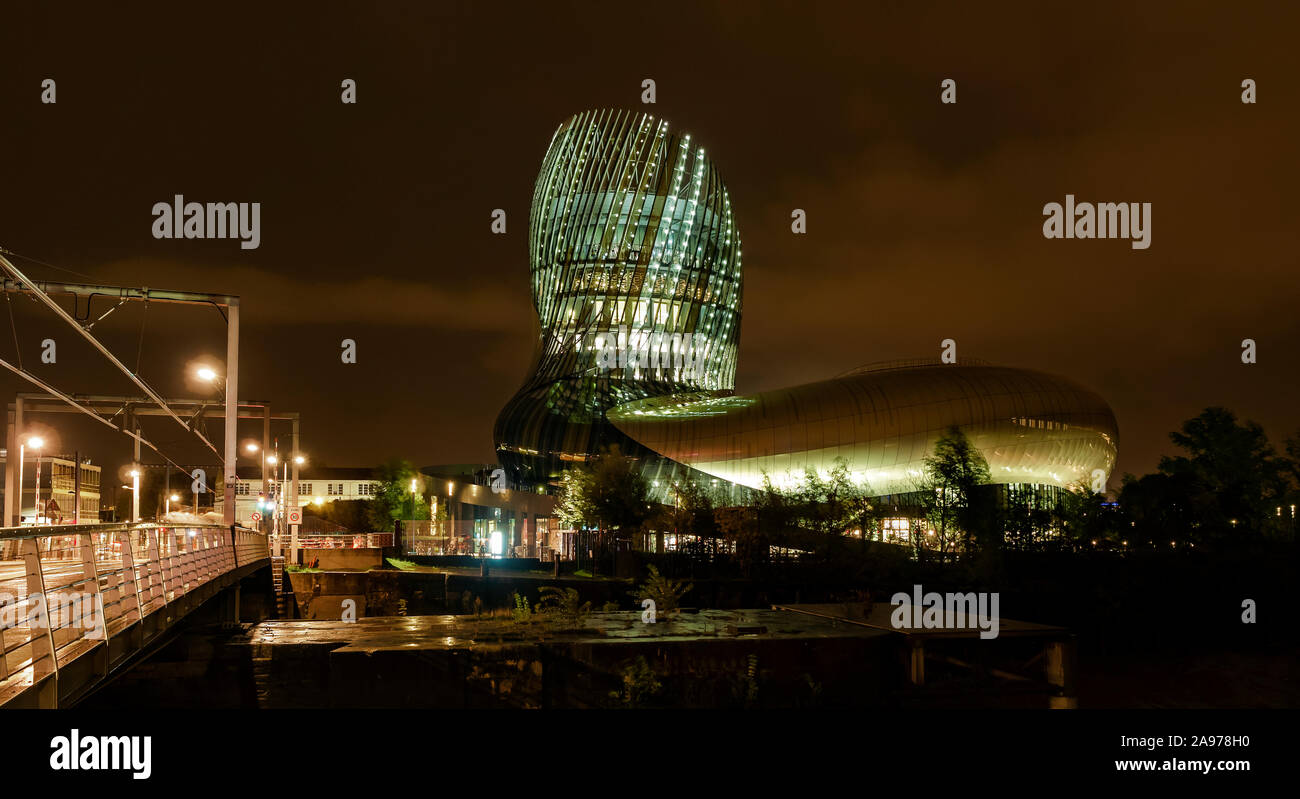 Cite du vin edificio a Bordeaux Foto Stock