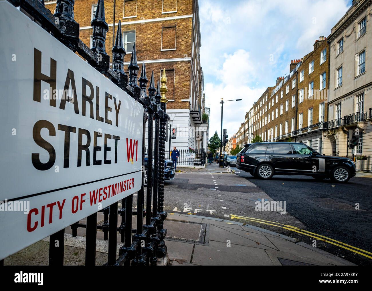 Harley Street, famoso London Street, Marylebone Foto Stock