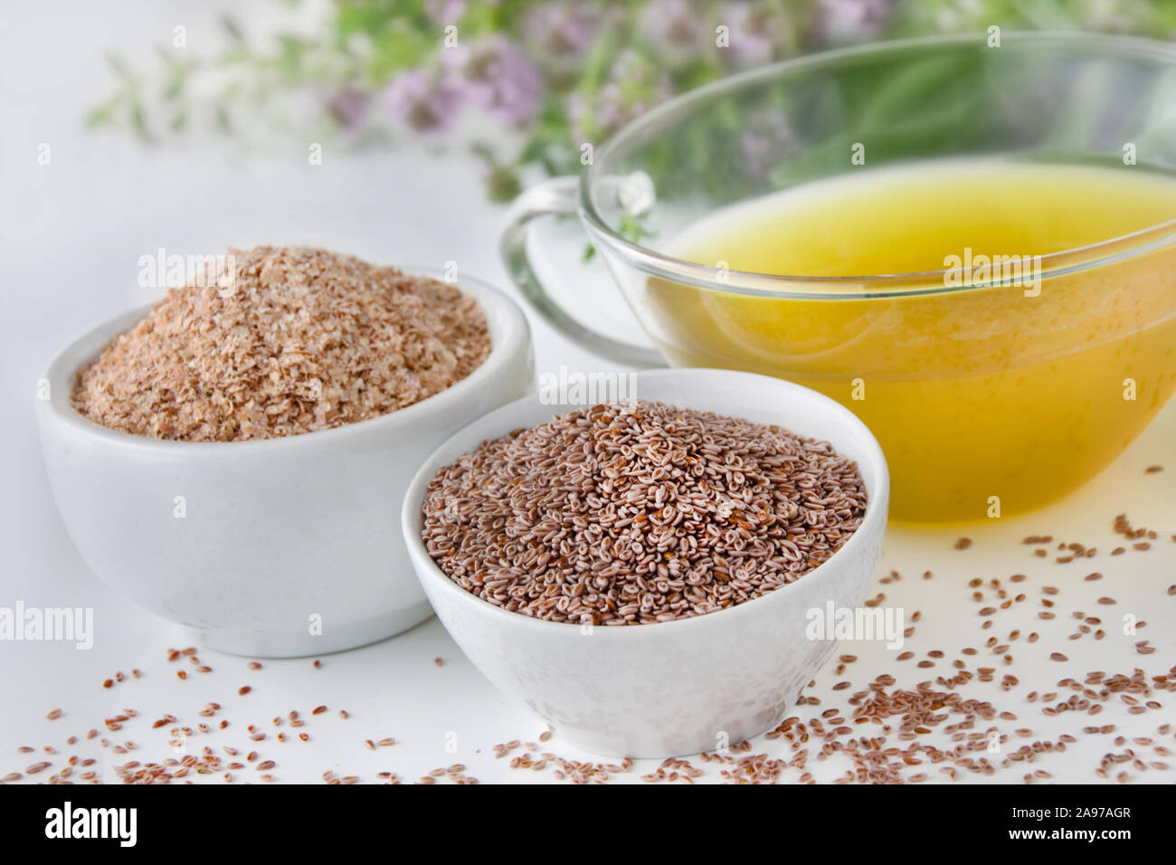 Crusca di frumento e indianwheat con tè Foto Stock