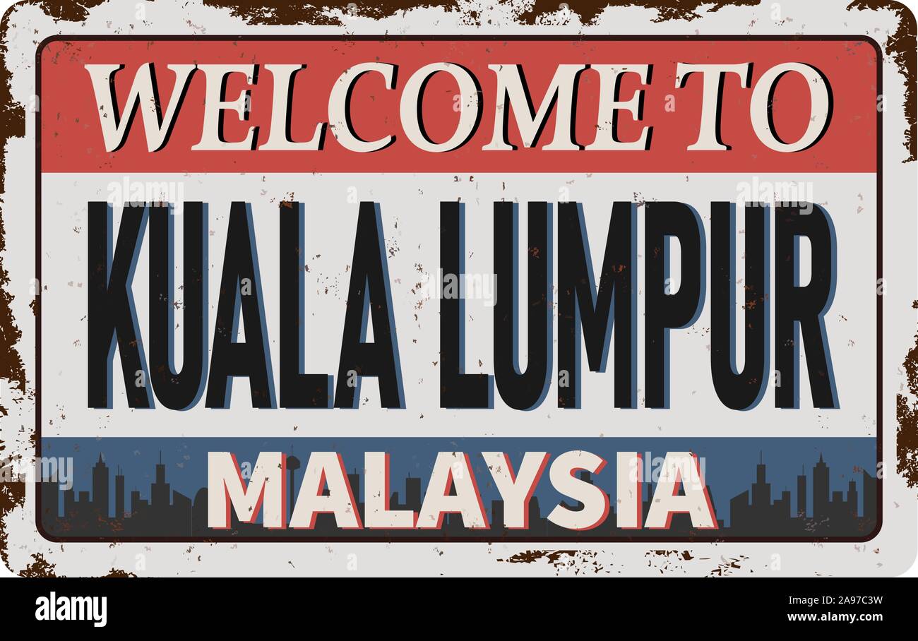 Malesia Kuala Lumpur vettore arrugginito. grafica per elemento di design Illustrazione Vettoriale
